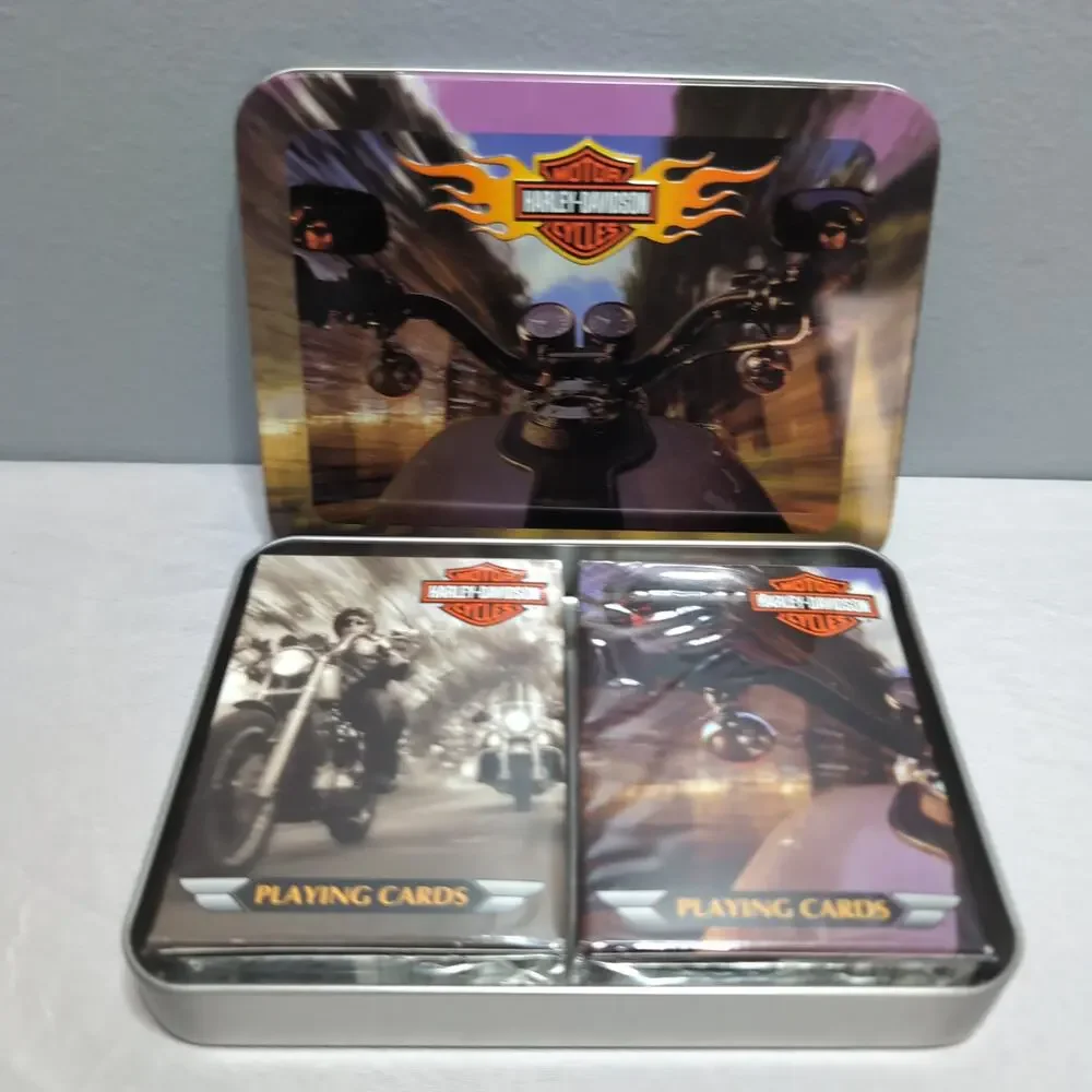 Lot of 3‎ Collectable Vintage Harley Davidson Playing Cards and Tins New Sealed